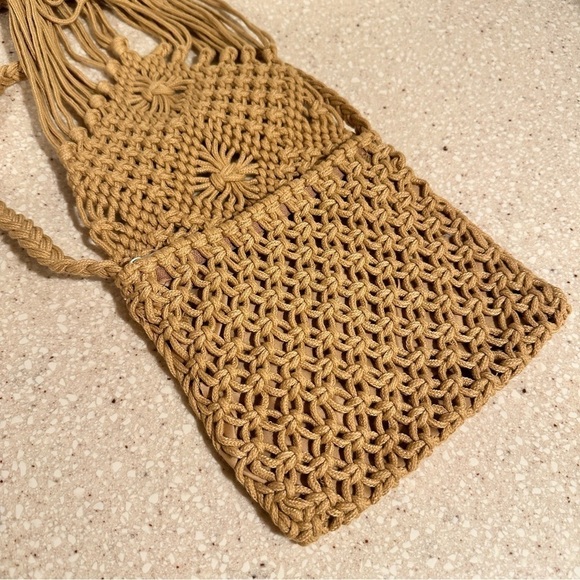 NEW Crochet Tassle Hipster Crossbody Bag Handwoven Straw Braided Bohemian Zipper - Picture 9 of 11